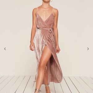 Reformation pink velvet dress